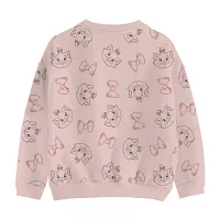 Disney Collection Little & Big Kid Girls Crew Neck Fleece Long Sleeve The Aristocats Sweatshirt