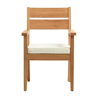 Carlbach Outdoor Teak Dining Armchair with Cushion
