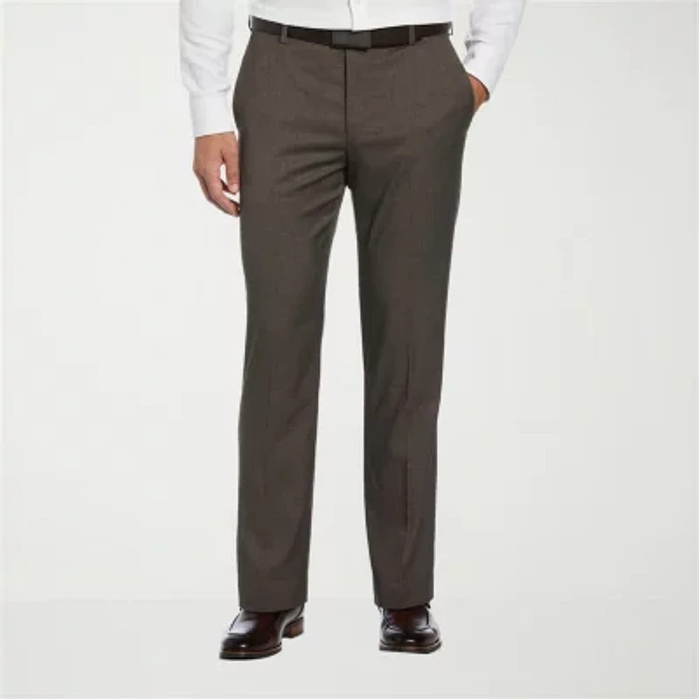 Savane Premium Stretch Expandable Waist Mens Straight Fit Flat Front Pant