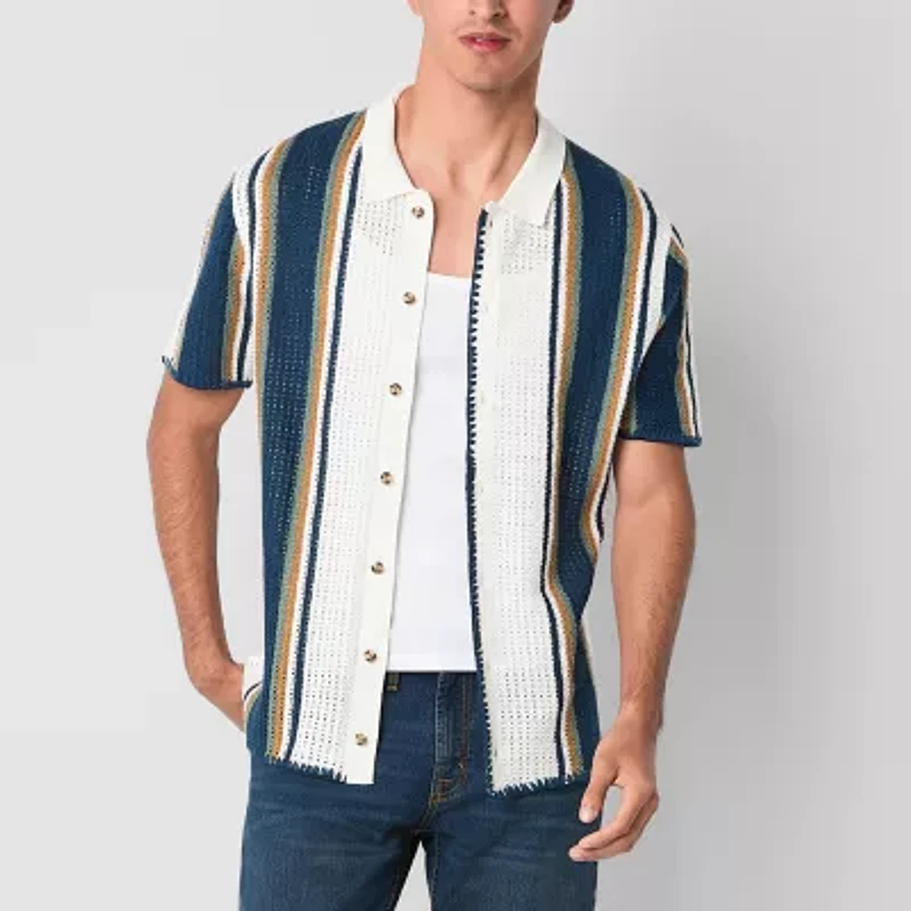 Arizona Mens Short Sleeve Layered Sweater Big and Tall