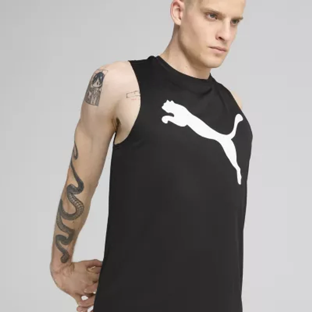 PUMA Mens Crew Neck Sleeveless Active Tank Top