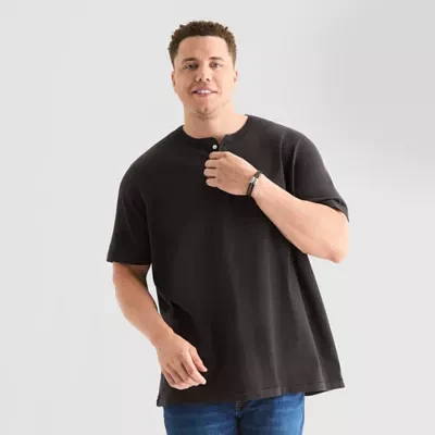 Arizona Mens Big and Tall Short Sleeve Henley
