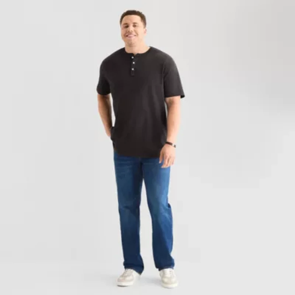 Arizona Mens Big and Tall Short Sleeve Henley