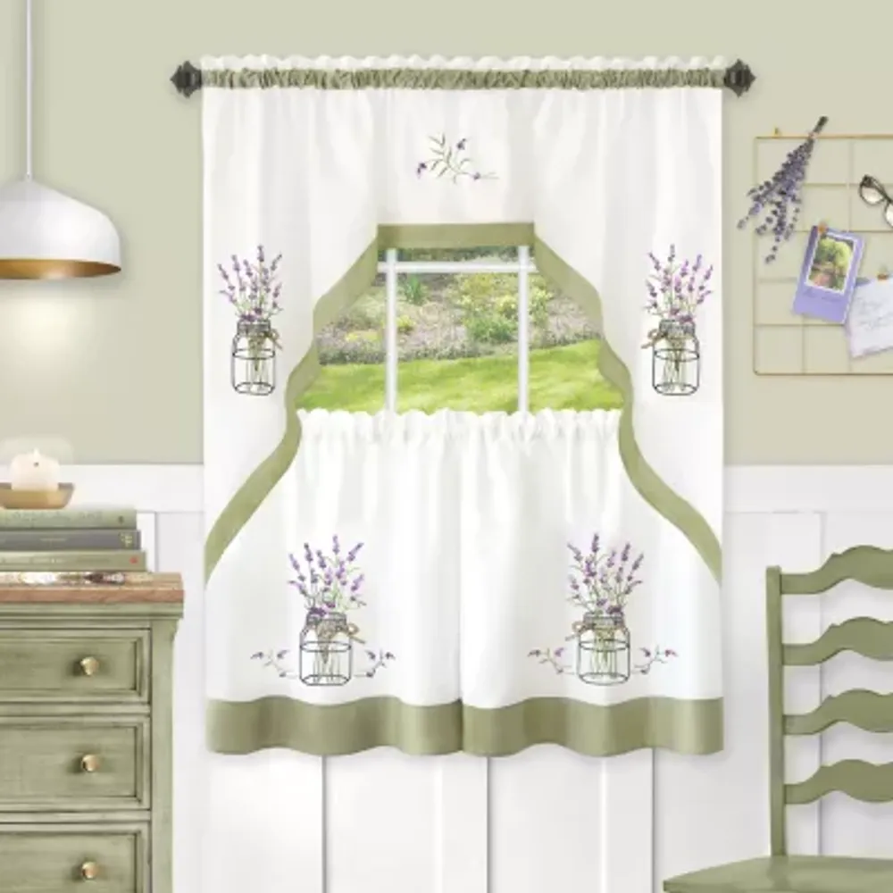 Achim Lavender 3-pc. Rod Pocket Window Tier
