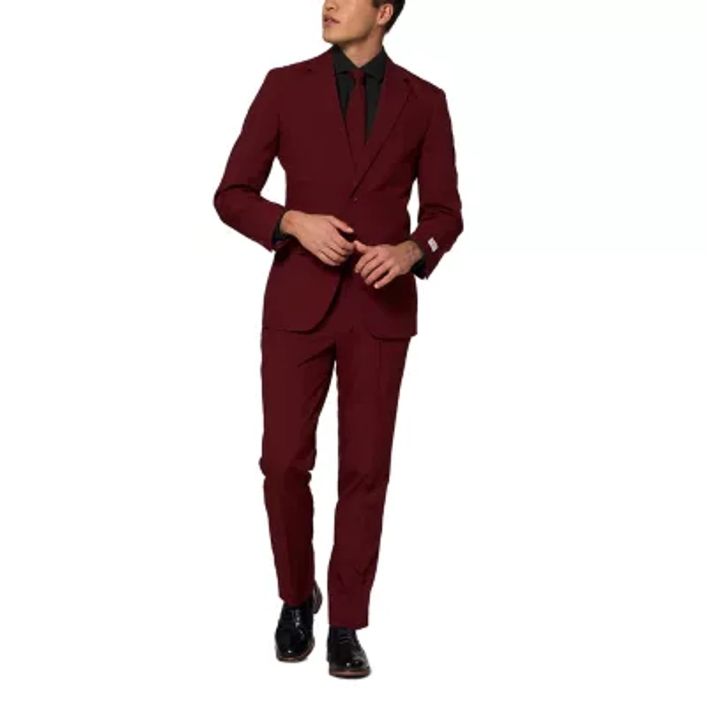Opposuits Men's Slim Fit Solid Suit & Tie Set