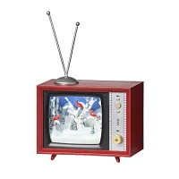 Roman 5in Lighted Musical Forest Tv Christmas Snow Globe