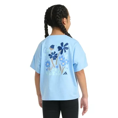 adidas Big Kid Girls Crew Neck Short Sleeve Loose Fit Graphic T-Shirt