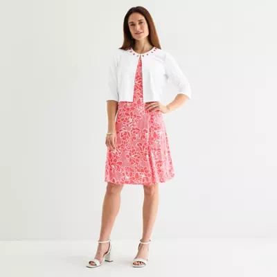 Perceptions Womens Floral Jacket Dress
