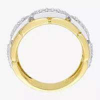 Mens White Moissanite 18K Two Tone Gold Over Silver Fashion Ring