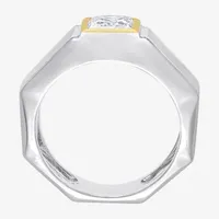Mens 1 1/5 CT. T.W. Lab Created White Moissanite 18K Two Tone Gold Over Silver Fashion Ring