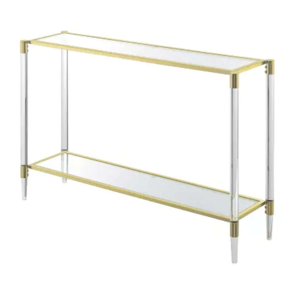 Royal Crest Glass Top Metal Console Table