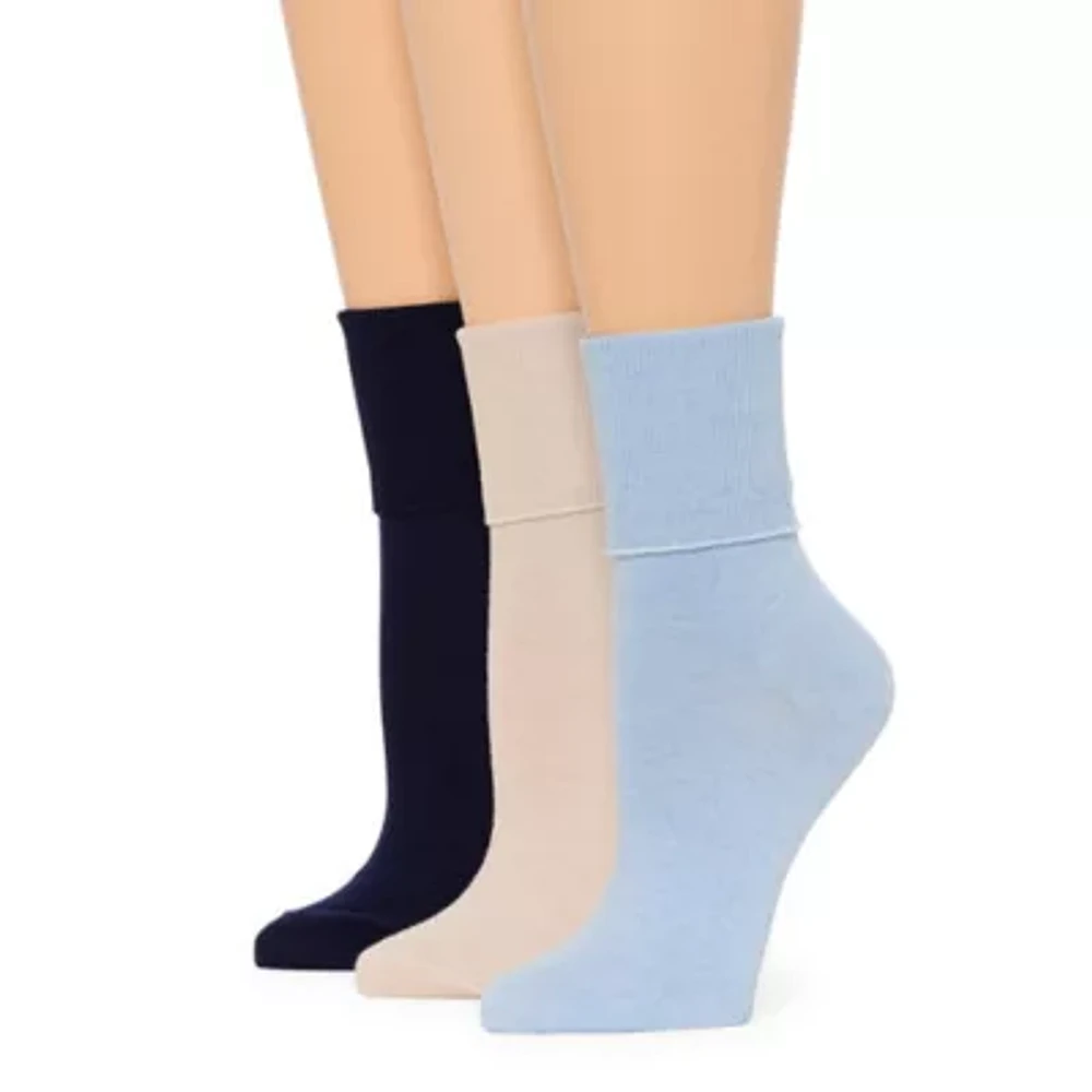 Mixit Everyday Essential Womens 3 Pair Turncuff Socks