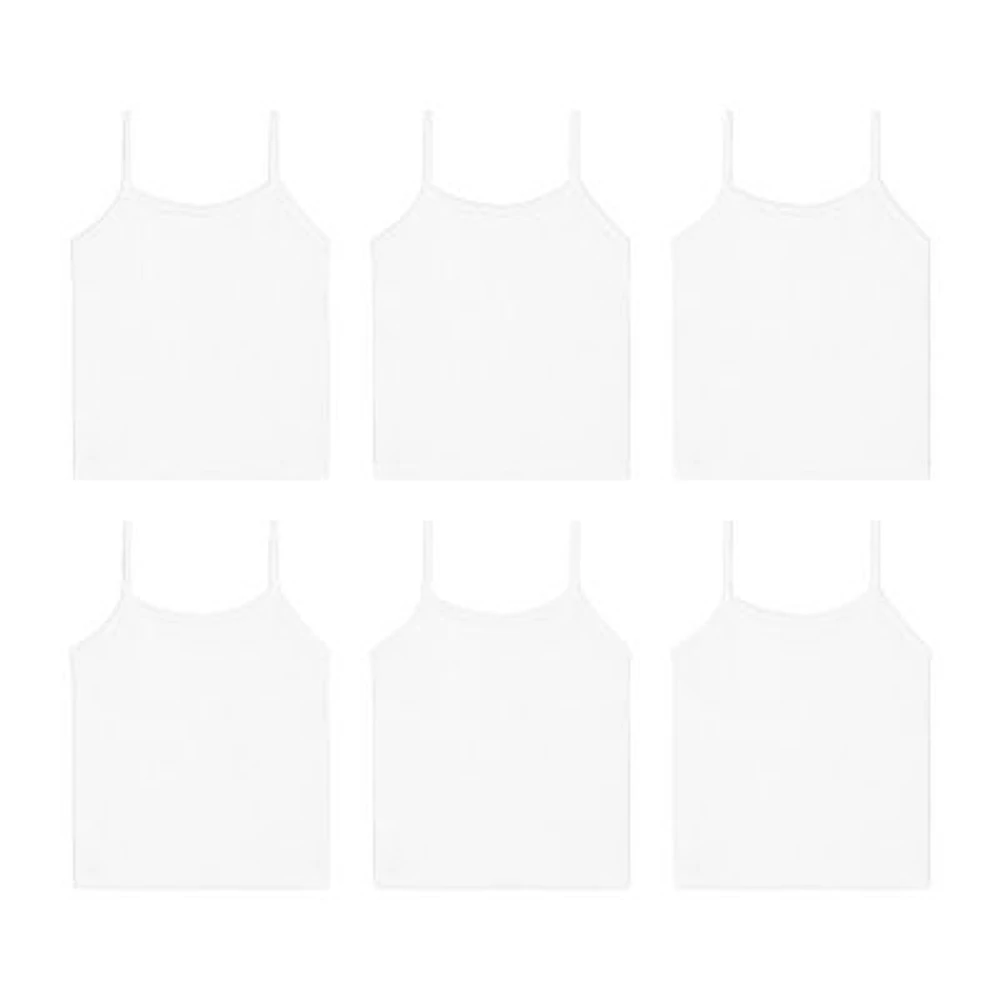 Hanes Toddler Girls U Neck Sleeveless 6 Pack Camisole