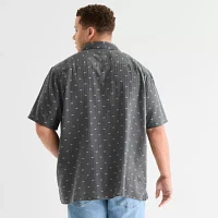 Arizona Mens Big and Tall Short Sleeve Button Down Shirt