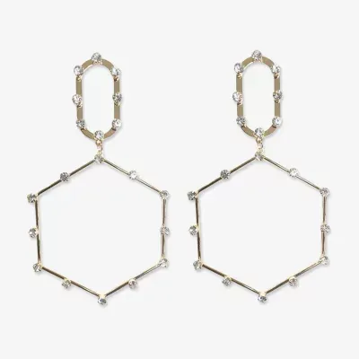 Bijoux Bar Gold Tone Hexagon Womens Drop Earrings
