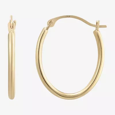 Womens 10K Gold 18mm Oval Hoop Earrings