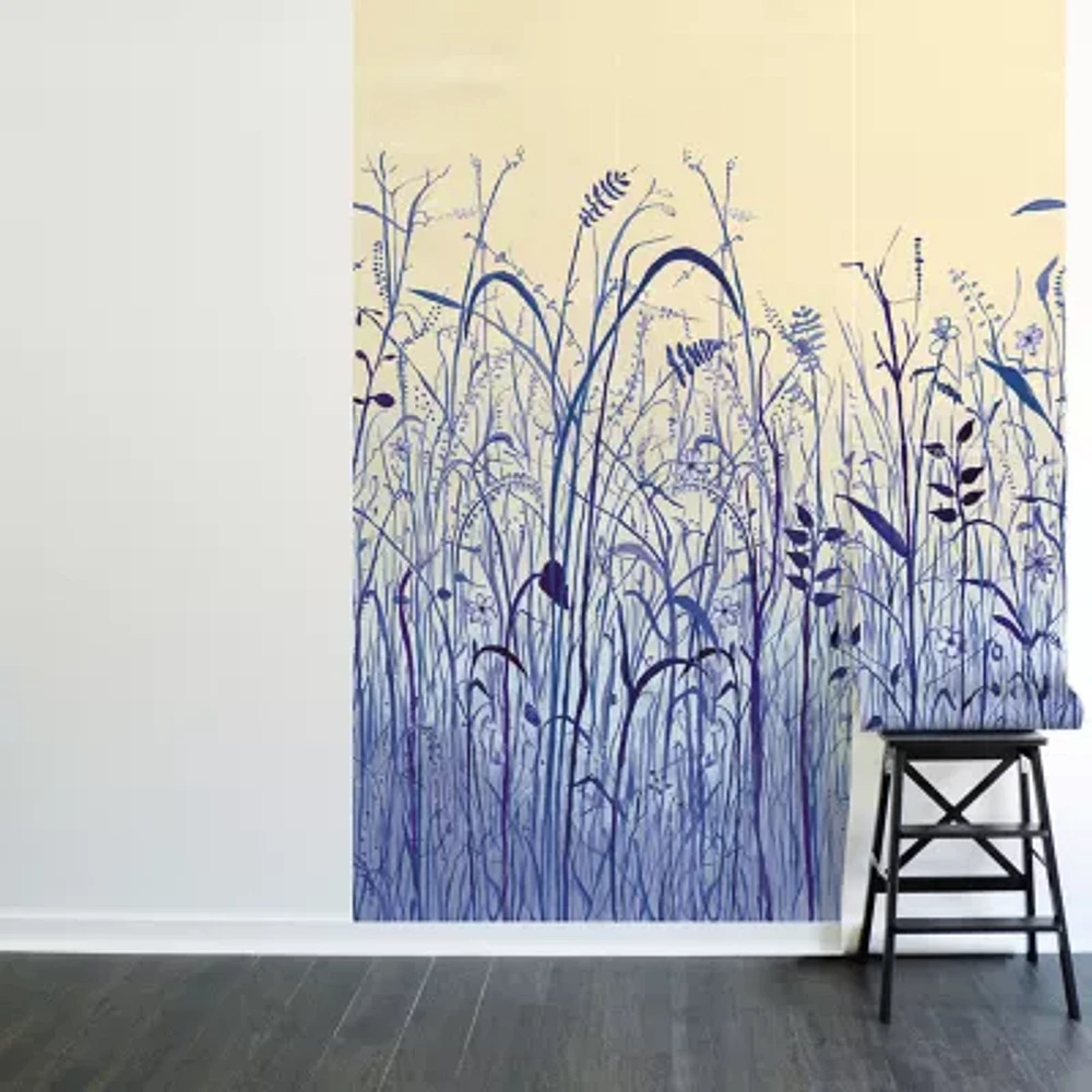 Tempaper June Grass Indigo Mural Wallpaper