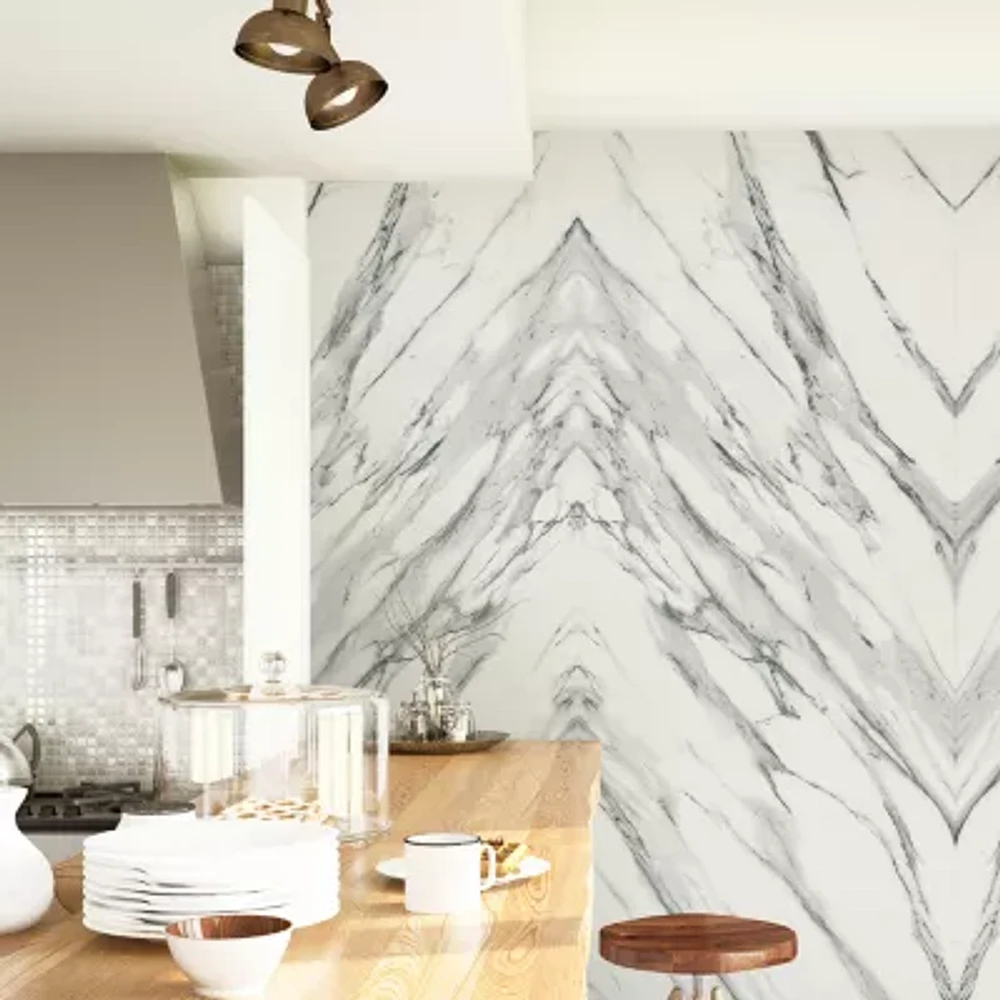 Tempaper Book-Matched Marble Mural Wallpaper