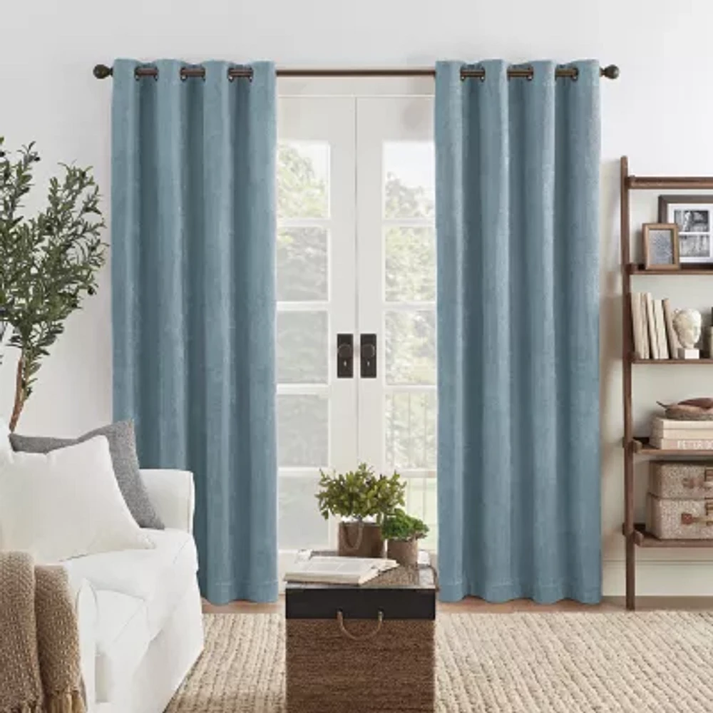 Eclipse Ambiance Draft Stopper Grommet Top Energy Saving 100% Blackout Single Curtain Panel