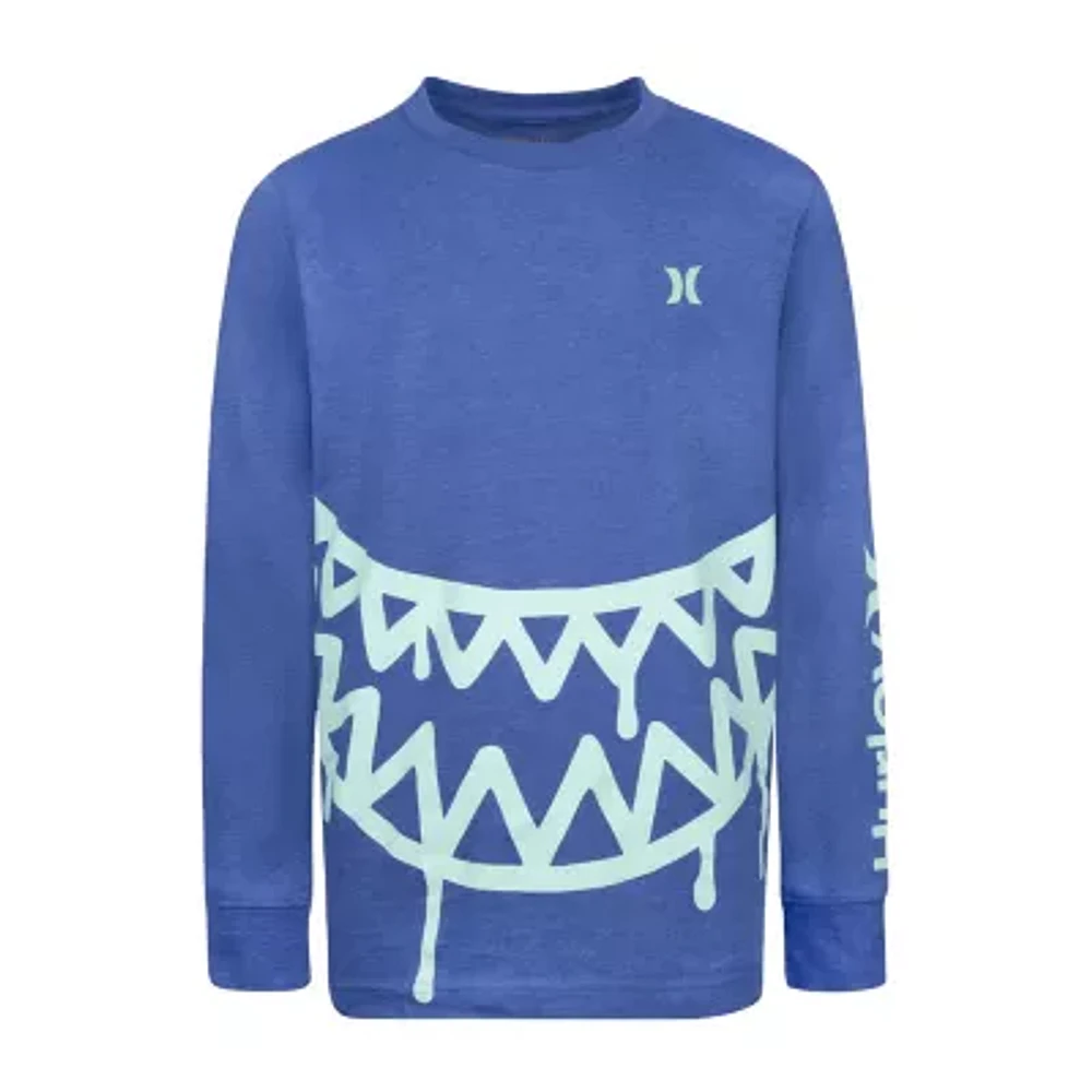Hurley Big Kid Boys Round Neck Long Sleeve Regular Fit Graphic T-Shirt