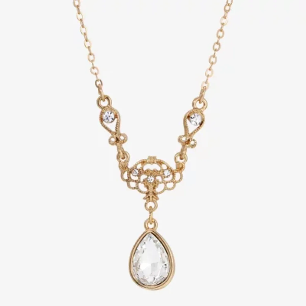 1928 Gold Tone Womens Alloy 16 Inch Pendant Necklace