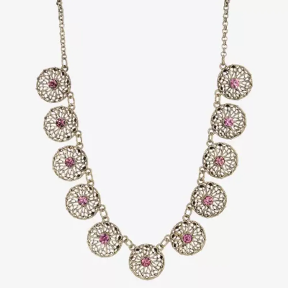 1928 Gold-Tone Womens Purple 16 Inch Collar Necklace