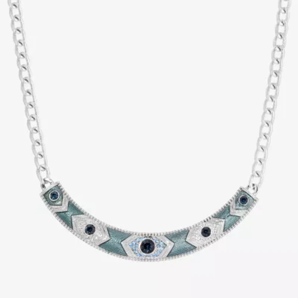 1928 Silver-Tone Womens Blue 16 Inch Collar Necklace