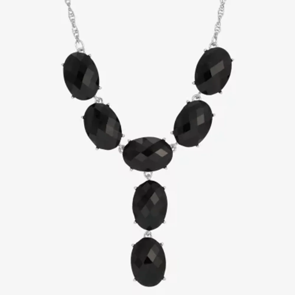1928 Silver-Tone Womens Blue Alloy 15 Inch Y Necklace