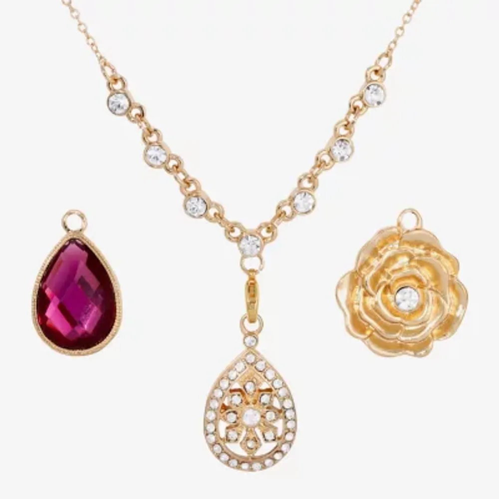 1928 Gold Tone Womens Purple 4-pc. Pendant Necklace Set