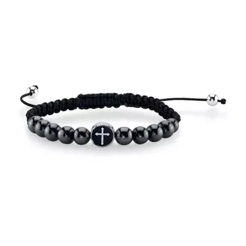 J.P. Army Men's Jewelry Stainless Steel 8 1/2 Inch Bead Cord Bracelet