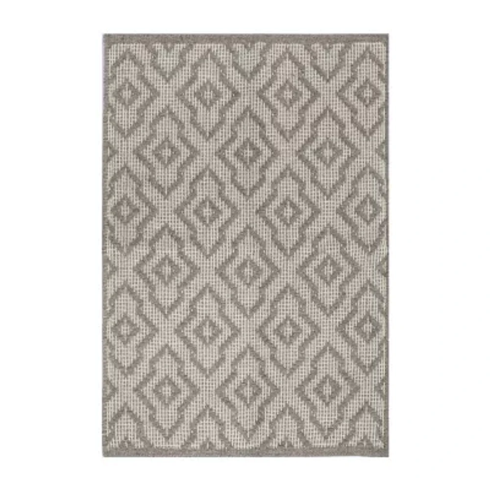 Riviera Home Grey Pattern Rectangular Accent Indoor Rugs