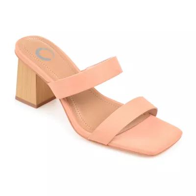 Journee Collection Womens Nolla Open Toe Block Heel Pumps