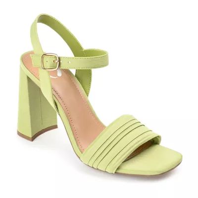 Journee Collection Skiler Womens Open Toe Block Heel Pumps