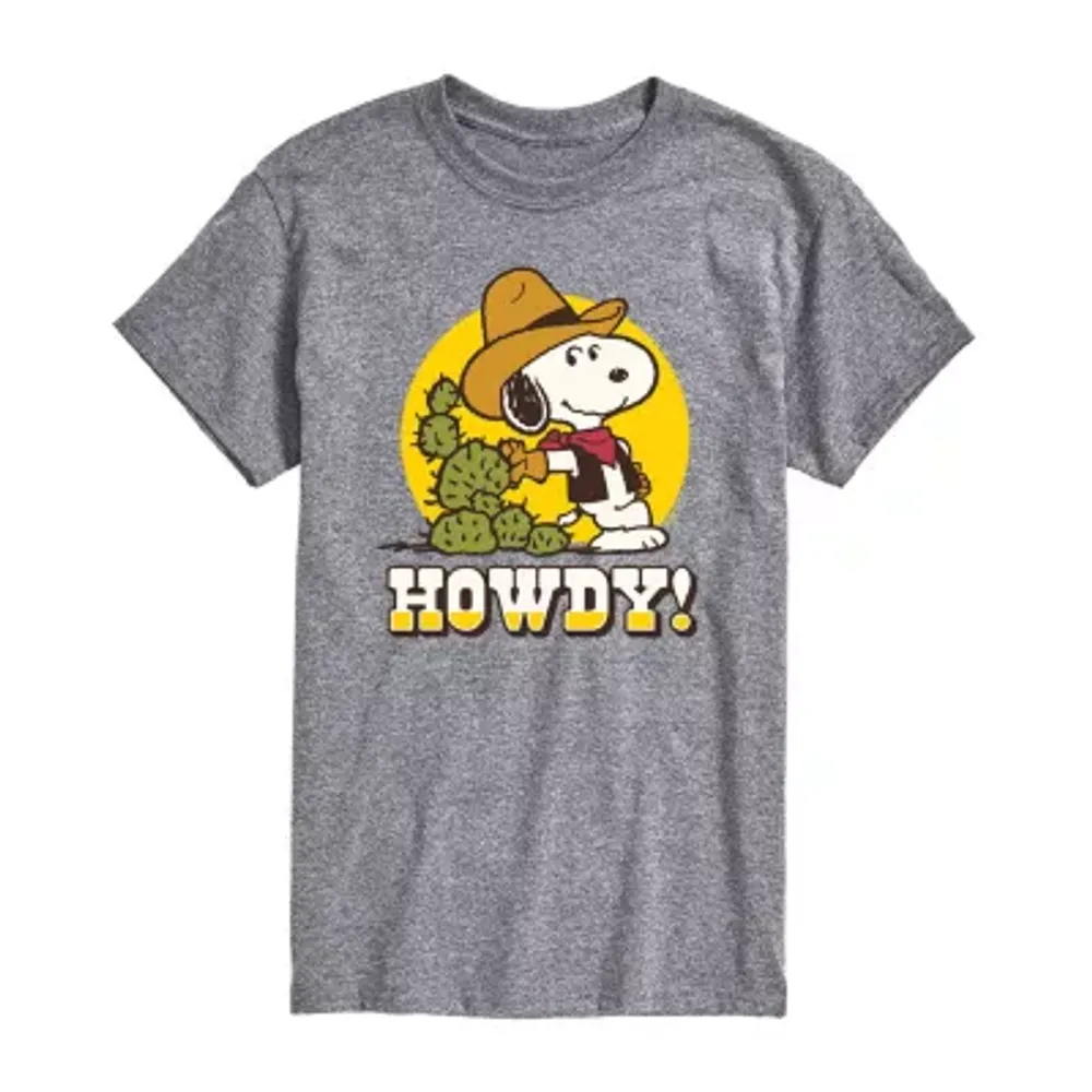 Peanuts Mens Crew Neck Short Sleeve Classic Fit Snoopy Graphic T-Shirt