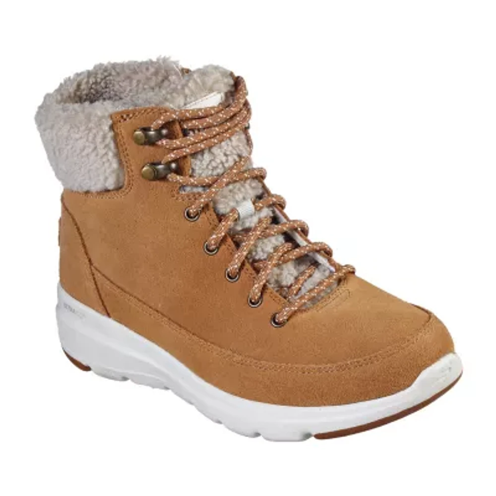 Skechers Womens On The Go Glacial Ultra Woodlands Flat Heel Lace Up Boots