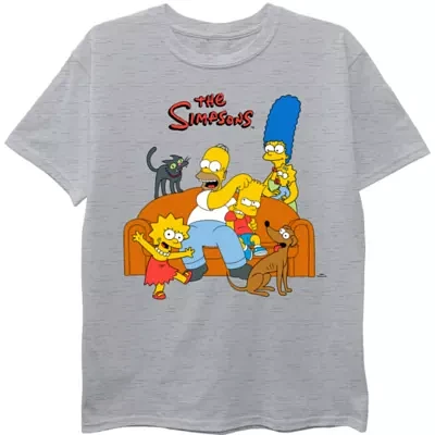Little & Big Kid Boys Crew Neck Short Sleeve Regular Fit The Simpsons Graphic T-Shirt