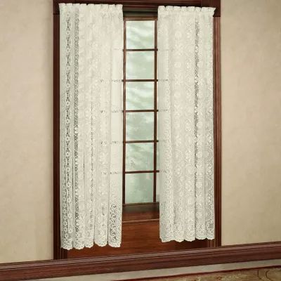Sweet Home Collection Old World Style Floral Rod Pocket Sheer Single Curtain Panel