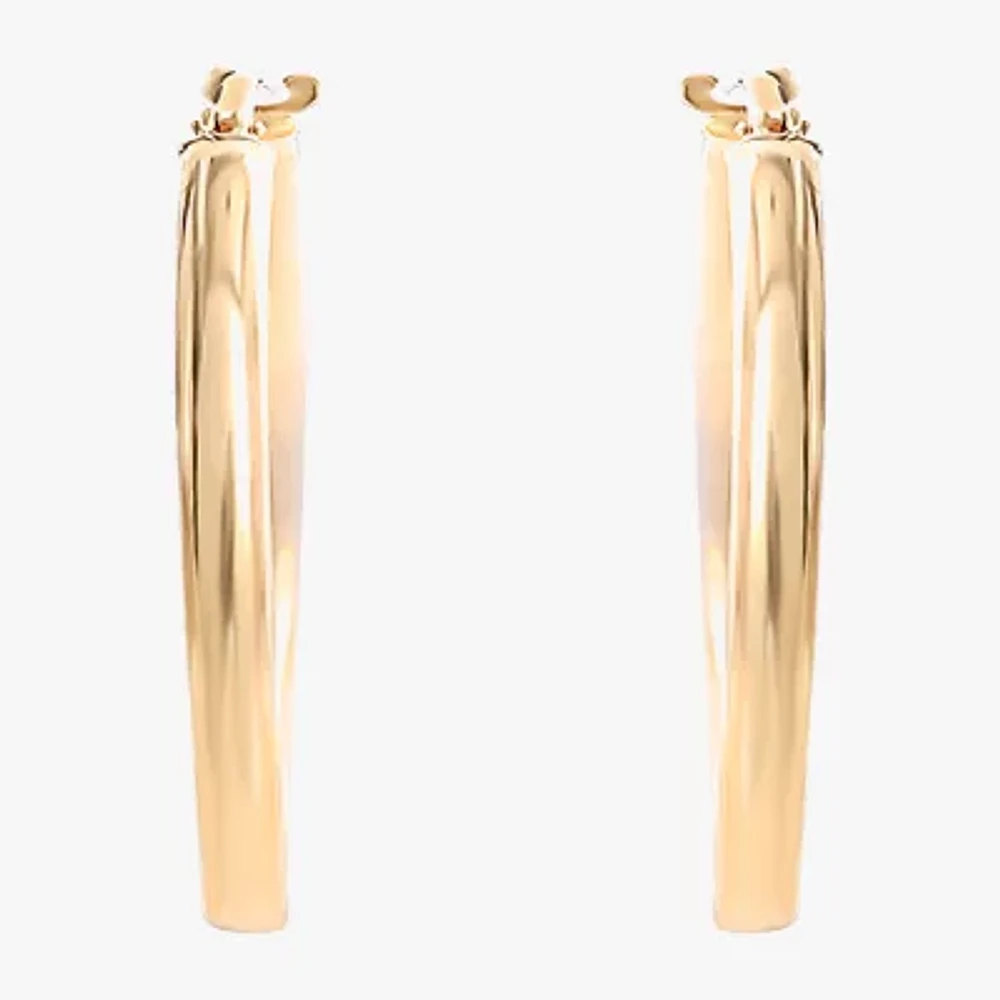 Girls 14K Gold 15mm Round Hoop Earrings