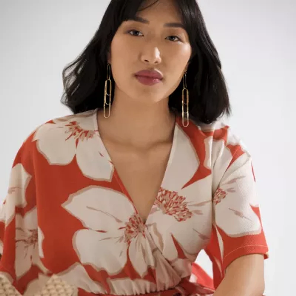 Bijoux Bar Gold Tone Womens Paperclip Drop Earrings