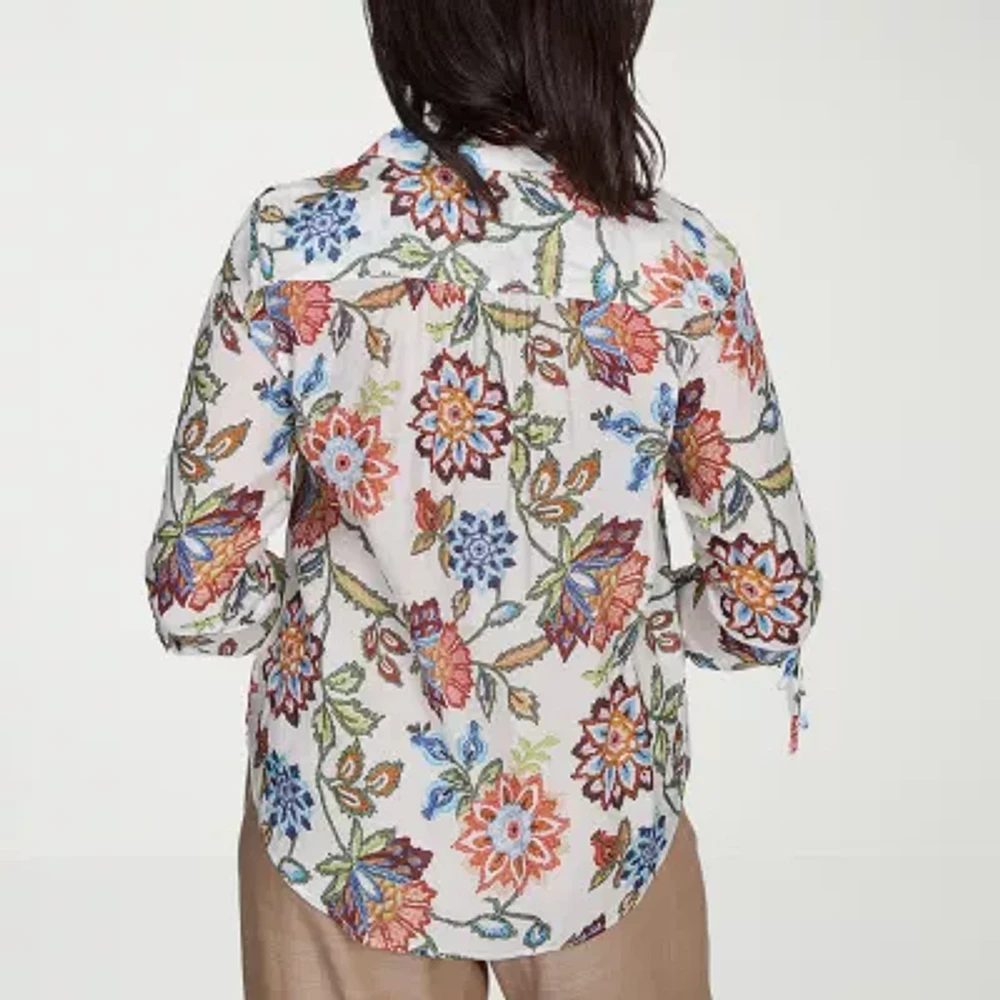 Alfred Dunner Summer Solstice Womens 3/4 Sleeve Blouse