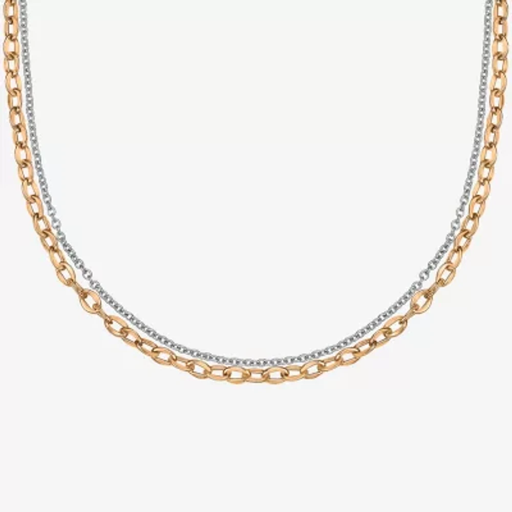 Mens Stainless Steel Inch Link Chain Necklace