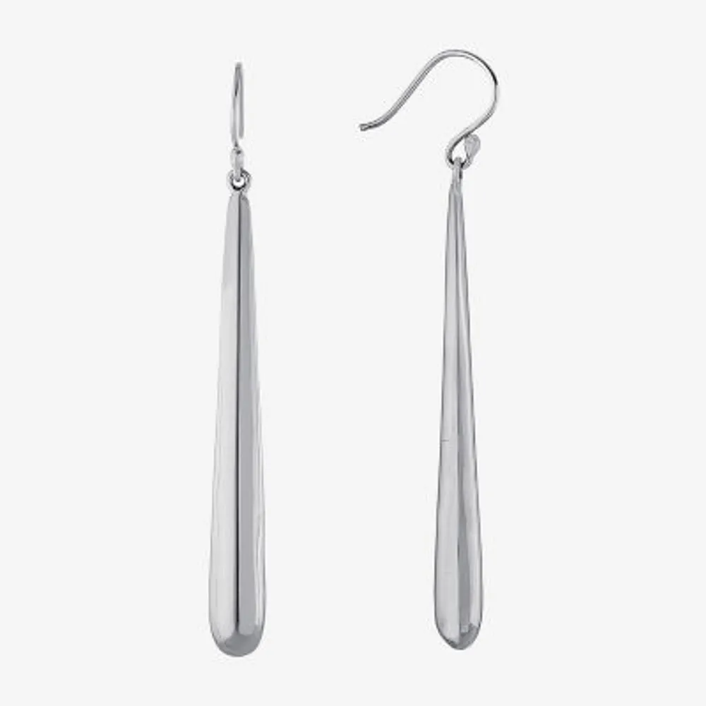 Long Womens Sterling Silver Drop Earrings