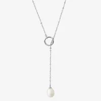 Womens Dyed White Cultured Freshwater Pearl Sterling Silver 18 Inch Pendant Necklace