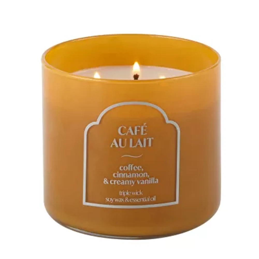 Distant Lands 14oz Cafe Au Lait 3-Wick Scented Jar Candle