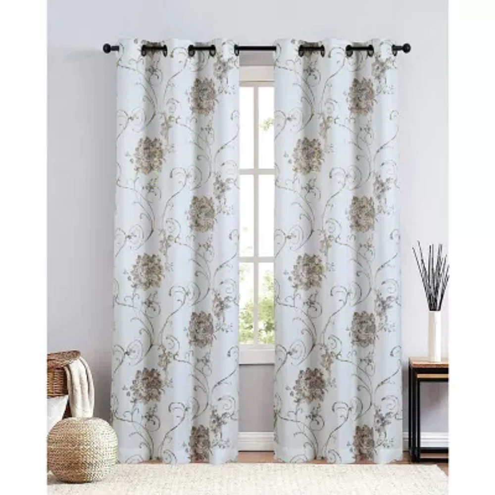Regal Home Hendrix Grommet Top Blackout Set of 2 Curtain Panel
