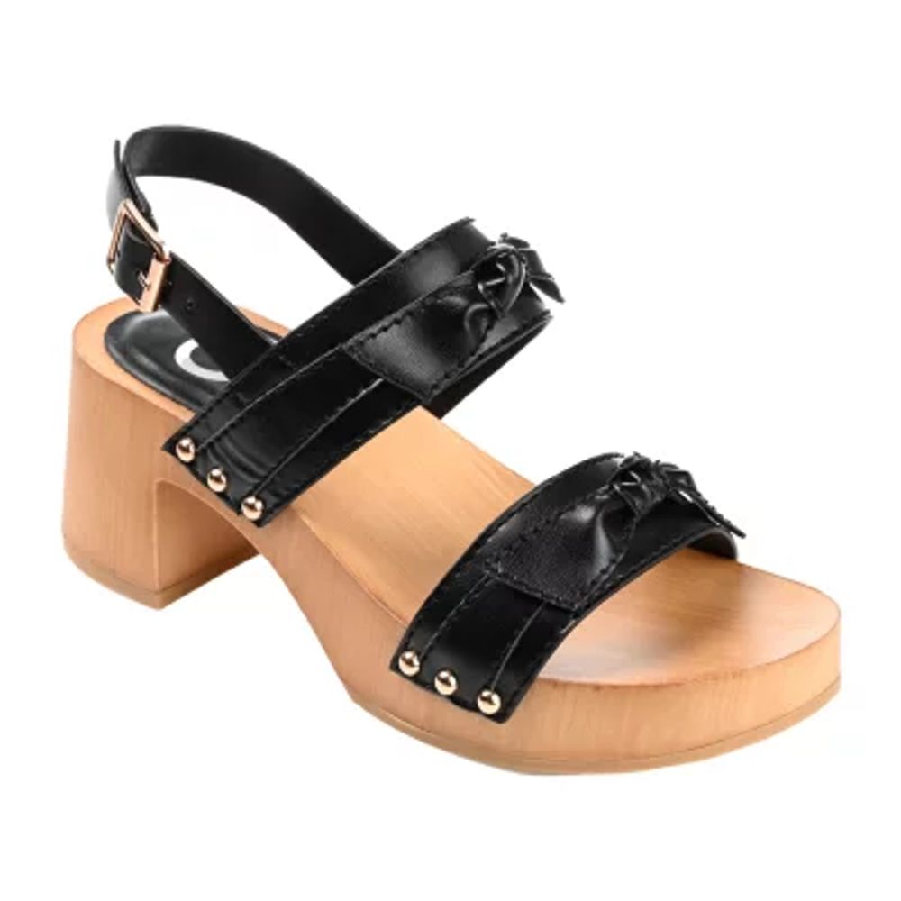 Journee Collection Tia Womens Open Toe Block Heel Pumps