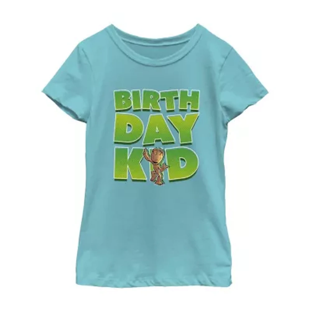 Little & Big Kid Girls Crew Neck Short Sleeve Regular Fit Guardians of the Galaxy Graphic T-Shirt