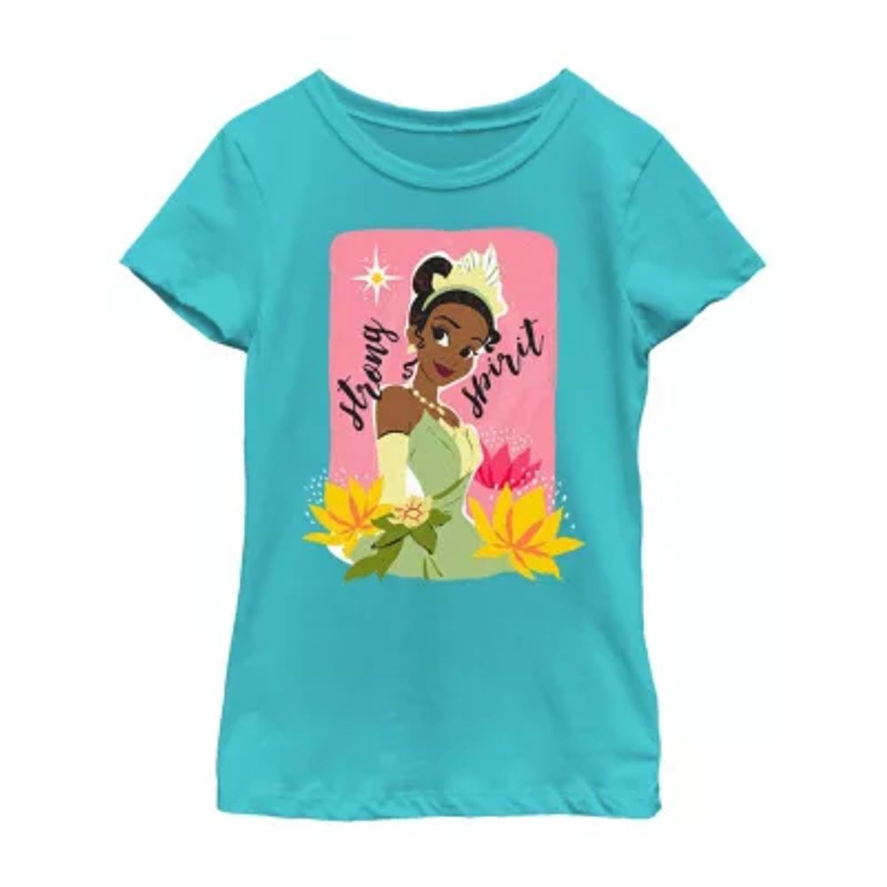Little & Big Girls Disney Crew Neck Short Sleeve Princess The Frog Graphic T-Shirt