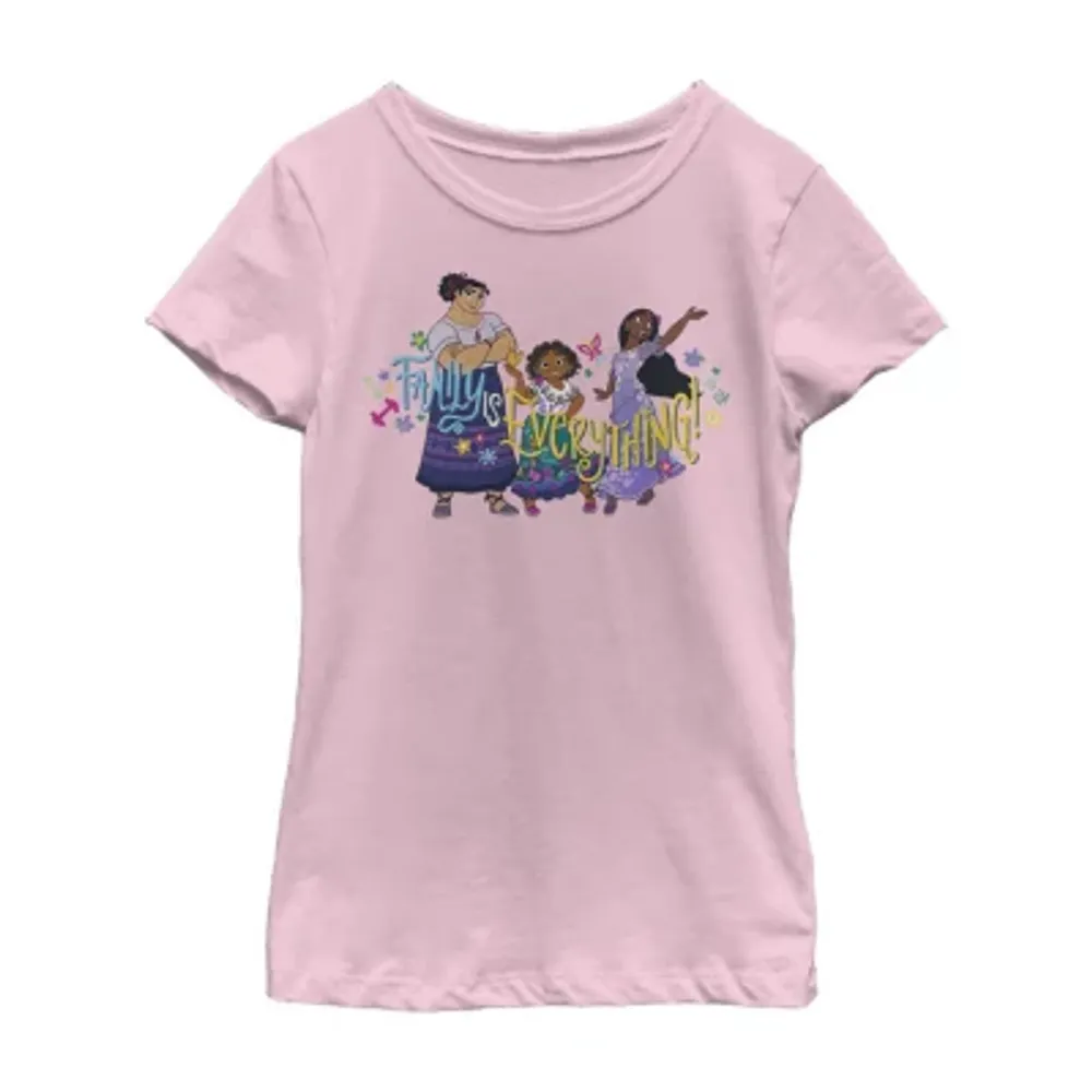 Disney Little & Big Kid Girls Crew Neck Short Sleeve Regular Fit Encanto Graphic T-Shirt