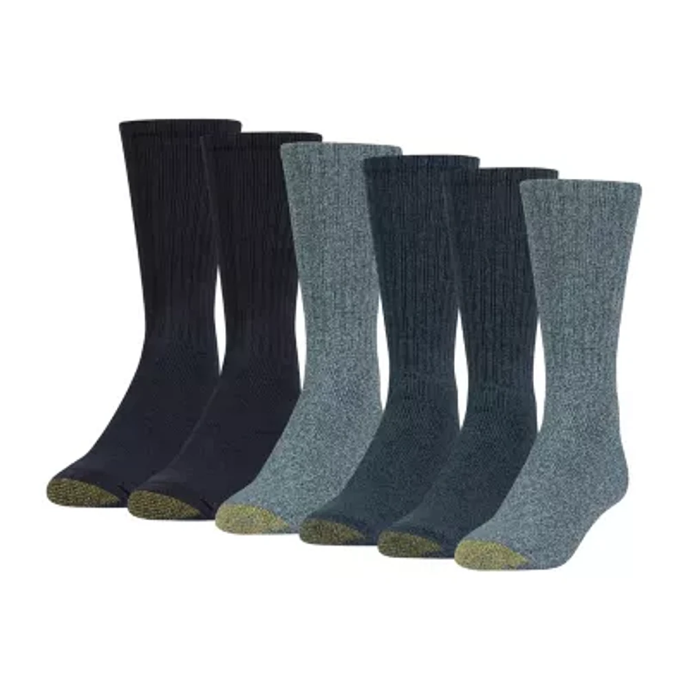Gold Toe Harrington Mens 6 Pair Big and Tall Crew Socks